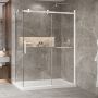 Porte de douche 60 po x Bellini 2.0 32 po en coin blanc mat fermeture sur retour mur à droite porte à gauche
