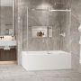 Porte de baignoire 60 po x Bellini 2.0 32 po en coin chrome fermeture sur mur mur à droite porte à droite
