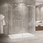 Porte de douche 60 po x Bellini 2.0 32 po chrome sur mur