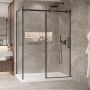 Porte de douche 60 po x Bellini 2.0 36 po en coin noir mat fermeture sur mur mur à droite