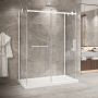 Porte de douche 60 po x Bellini 2.0 36 po blanc mat sur mur
