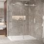 Porte de douche 60 po x Bellini 2.0 42 po en coin chrome fermeture sur mur mur à droite