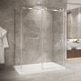 Porte de douche 60 po x Bellini 2.0 42 po chrome sur mur