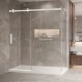 Porte de douche 72 po x Bellini 2.0 36 po en coin blanc mat fermeture sur mur mur à gauche porte à gauche