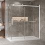Porte de douche 72 po x Bellini 2.0 36 po en coin blanc mat fermeture sur retour mur à droite porte à gauche