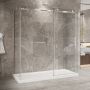 Porte de douche 72 po x Bellini 2.0 36 po chrome sur mur