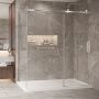 Porte de douche 72 po x Bellini 2.0 42 po en coin chrome fermeture sur mur mur à droite