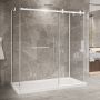 Porte de douche 72 po x Bellini 2.0 42 po blanc mat sur mur
