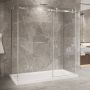 Porte de douche 72 po x Bellini 2.0 42 po chrome sur mur