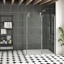 Porte de douche 60 po x Infinite 42 po en coin chrome fermeture sur retour mur à droite porte à gauche
