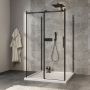 Porte de douche 48 po x Minia 42 po noir mat sur mur