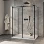 Porte de douche 60 po x Minia 32 po noir mat sur mur