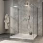 Porte de douche 60 po x Minia 42 po chrome sur mur
