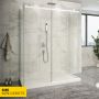 Porte de douche 60 po x Piazza 36 po blanc mat sur mur