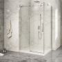 Porte de douche 48 po x Piazza 2.0 32 po en coin chrome fermeture sur retour mur à gauche porte à droite