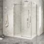 Porte de douche 48 po x Piazza 2.0 36 po en coin chrome fermeture sur retour mur à gauche porte à droite