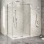 Porte de douche 48 po x Piazza 2.0 32 po en coin chrome fermeture sur retour mur à droite porte à gauche