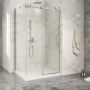 Porte de douche 48 po x Piazza 2.0 32 po en coin chrome fermeture sur mur mur à droite porte à droite