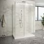 Porte de douche 48 po x Piazza 2.0 32 po blanc mat sur mur