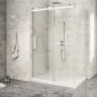 Porte de douche 54 po x Piazza 2.0 32 po en coin blanc mat fermeture sur mur mur à gauche porte à gauche