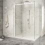 Porte de douche 54 po x Piazza 2.0 36 po en coin blanc mat fermeture sur retour mur à gauche porte à droite