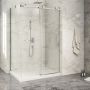 Porte de douche 54 po x Piazza 2.0 32 po en coin chrome fermeture sur mur mur à droite porte à droite
