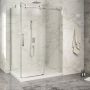 Porte de douche 54 po x Piazza 2.0 36 po en coin chrome fermeture sur retour mur à droite porte à gauche
