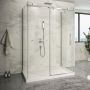 Porte de douche 54 po x Piazza 2.0 42 po chrome sur mur