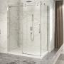 Porte de douche 60 po x Piazza 2.0 32 po en coin chrome fermeture sur retour mur à gauche porte à droite