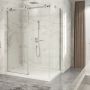 Porte de douche 60 po x Piazza 2.0 32 po en coin chrome fermeture sur mur mur à gauche porte à gauche