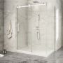Porte de douche 60 po x Piazza 2.0 36 po en coin blanc mat fermeture sur mur mur à gauche porte à gauche
