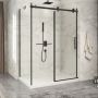 Porte de douche 60 po x Piazza 2.0 32 po en coin noir mat fermeture sur mur mur à droite porte à droite