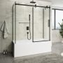 Porte de baignoire 60 po x Piazza 2.0 32 po noir mat sur mur