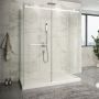 Porte de douche 60 po x Piazza 2.0 32 po blanc mat sur mur