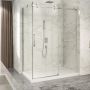 Porte de douche 60 po x Piazza 2.0 36 po en coin chrome fermeture sur retour mur à droite porte à gauche