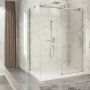 Porte de douche 60 po x Piazza 2.0 36 po en coin chrome fermeture sur mur mur à droite
