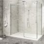 Porte de douche 72 po x Piazza 2.0 36 po en coin chrome fermeture sur retour mur à gauche porte à droite