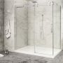 Porte de douche 72 po x Piazza 2.0 42 po en coin chrome fermeture sur retour mur à gauche porte à droite