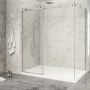 Porte de douche 72 po x Piazza 2.0 42 po en coin chrome fermeture sur mur mur à gauche porte à gauche