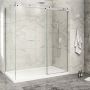 Porte de douche 72 po x Piazza 2.0 32 po en coin chrome fermeture sur mur mur à droite porte à droite