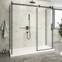 Porte de douche 72 po x Piazza 2.0 32 po noir mat sur mur