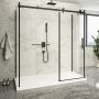 Porte de douche 72 po x Piazza 2.0 42 po noir mat sur mur