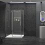Porte de douche Piazza 54 po x 36 po en coin rectangulaire Chrome