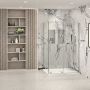 Porte de douche 48 po x Slim 32 po en coin chrome fermeture sur retour mur à droite porte à gauche