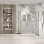 Porte de douche 60 po x Slim 36 po en coin chrome fermeture sur retour mur à droite porte à gauche