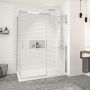 Porte de douche 60 po x Vague 36 po en coin chrome fermeture sur retour mur à droite porte à gauche
