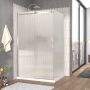 Porte de douche 48 po x Vaia 42 po en coin chrome fermeture sur retour mur à gauche porte à droite en chrome et verre flûte