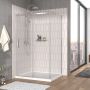 Porte de douche 48 po x Vaia 42 po en coin chrome fermeture sur mur mur à gauche porte à gauche