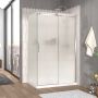 Porte de douche 48 po x Vaia 36 po en coin chrome fermeture sur retour mur à droite porte à gauche en chrome et verre flûte