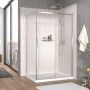Porte de douche 48 po x Vaia 42 po en coin chrome fermeture sur retour mur à droite porte à gauche